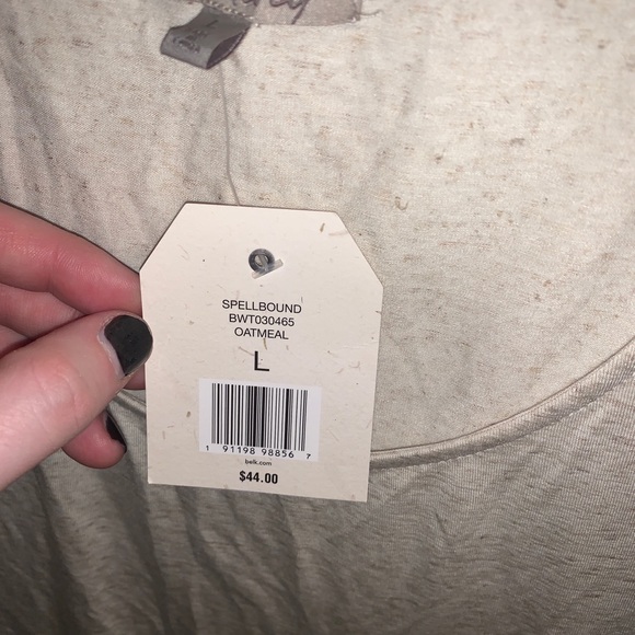 COPY - Boho fringe oatmeal slight crop top NWT - Picture 5 of 6